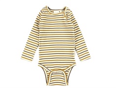 Petit Piao chocolate brown/golden sun/dark offwhite striped body modal